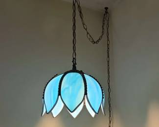 MCM Blue Tulip Hanging Lamp.