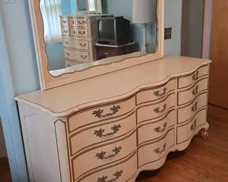 French Provincial Dresser With Mirror