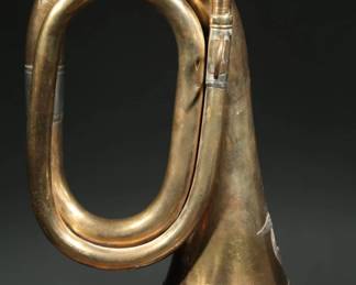 German WWII Brass Bugle with Eagle Emblem