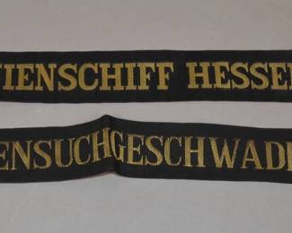 	Kriegsmarine Cap Tallies Linienschiff Hessen and