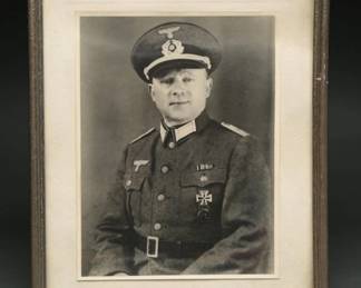 	WWII German Army Unteroffizier Portrait Framed