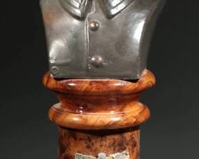 Bronze German Soldier Bust on Stone Pedestal