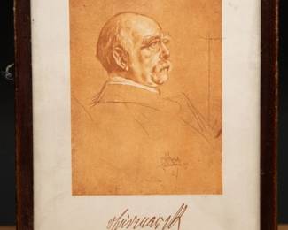 1895 Lithograph of Otto von Bismarck Portrait