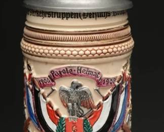 German Regimental Stoneware Beer Stein Thewalt