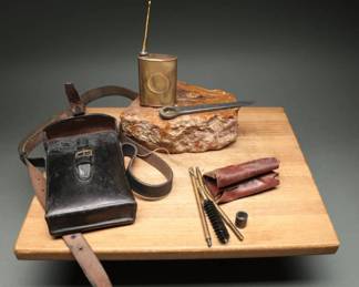 German Leather Rifle Cleaning Kit with Tools