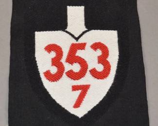 German Panzer Regiment 353 Uniform Patch