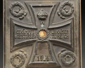 German WWI Iron Cross Memorial Plaque 1914
