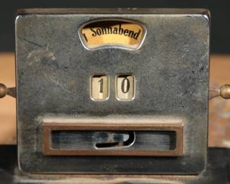 German Mechanical Desk Calendar D.R.G.M. on Stone