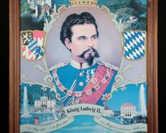 Framed König Ludwig II Portrait Print Bavaria