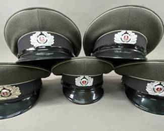 5 East German NVA Infantry Visor Caps