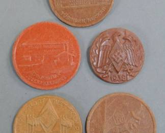 	WHW Terra Cotta Donation Tokens, 1938–1940, 5pcs