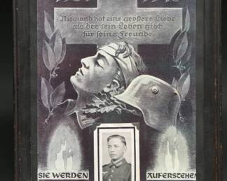 	WWII German Memorial Plaque With Photo 1944