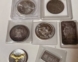Misc. silver ingots and rounds