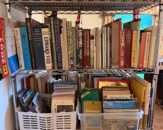 Books, books, and more books. Lots of England travel books. 