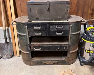 Wouldn't this gem from a 1930's John Deere distributor make a great bar cart?