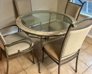 Round Kitchen Dining Set For Chairs 45 Inch Diameter Table Top