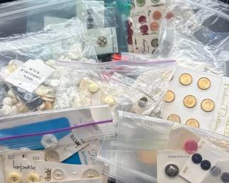 Button Lot With Case