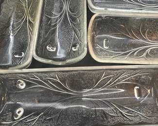 Lot Of 7 Vintage Glass Footed Corn Holders