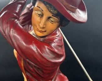 Lady Golfer 28 Tall Statue Chalkware