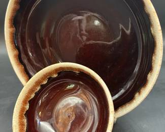 Lot Of 2 Vintage Pfaltzgraff Pottery Bowls With Brown Drip Glaze