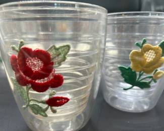 Lot Of 7 Tervis Tumblers With Floral Design