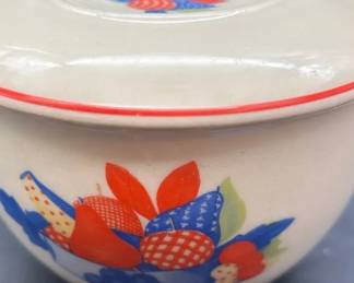 Harker Calico Lidded Fruit Bowl 1940s