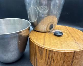 3 Vintage Ice Buckets Metal
