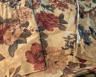 Handmade Floral Drapes 2 Sets W Valances And Tie Backs