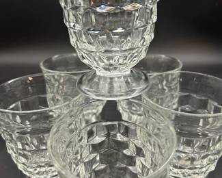Lot Of 6 Vintage Glass Footed Tumblers