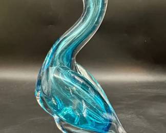 Vintage Murano Style Glass Duck Figurine