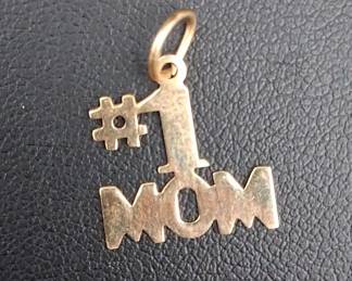 14k Gold 1 Mom Pendant