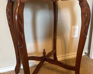Small Side Table Carved Wood