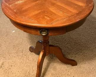 Wood Round Side Table
