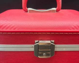 Vintage Red Carry On Cosmetic Luggage
