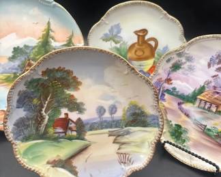 Hand Painted Lot Of Vintage Plates