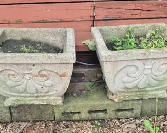 Pair Of Vintagestyle Concrete Planter