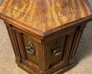 Octagon Side Table wInside Compartment