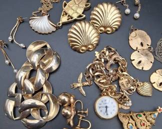 Funky Vintage Gold Look Costume Jewelry