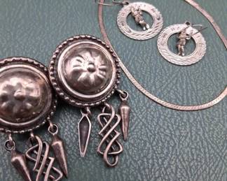 Sterling Earrings And Bracelet