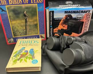 Magnacraft Binoculars, And Bird Books