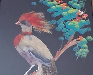 Mexico Feathercraft Art Carved Wooden Frame