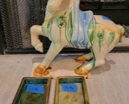 ceramic horse figurine designed in the style of the Chinese Tang Dynasty
