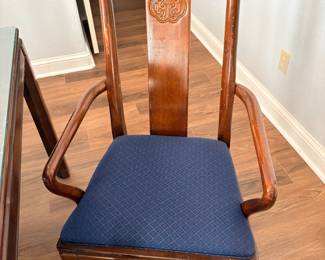 blue fabric dining chair set, 6