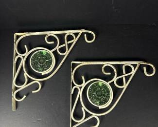 057 vintageornatemetalshelfbracketswith