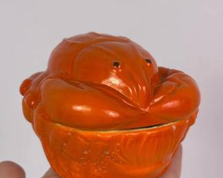 395 vintageceramiclobstershapedliddedbo