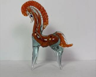 305 orangeandblueblownglasshorsefiguri