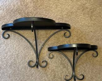 390 blackscrollworkmetalwallshelfset