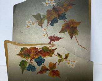 104 vintagehandpaintedmetalfloralgrapev