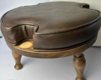 115 vintagesmallroundpaddedfootstoolott