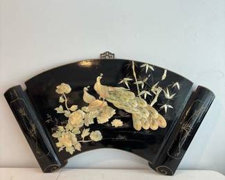 319 vintageasianblacklacquerfanwallpan